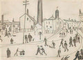 L S Lowry landscape with buildings Art A4 Photo Print