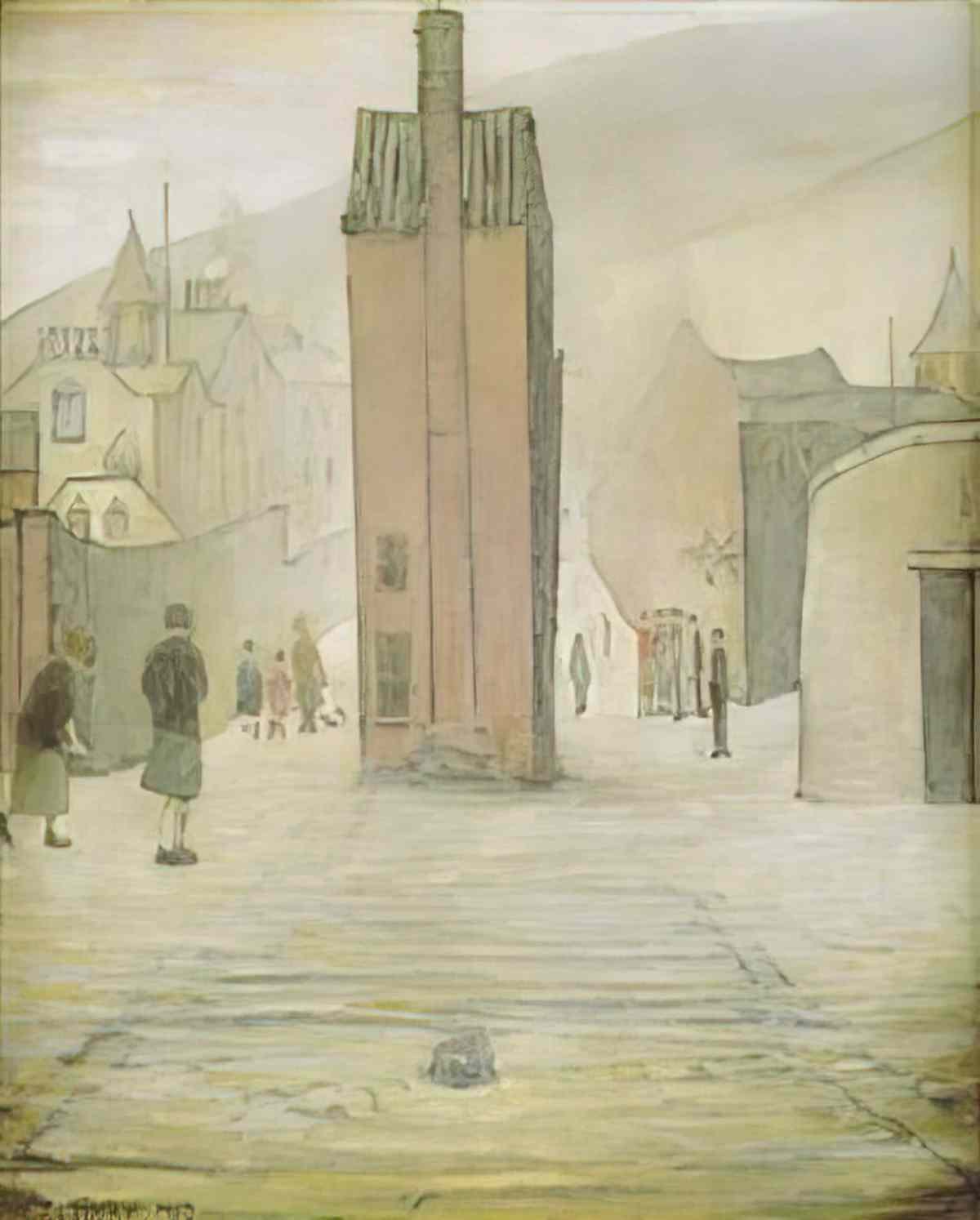 L S Lowry landscape with trees Art A4 Photo Print