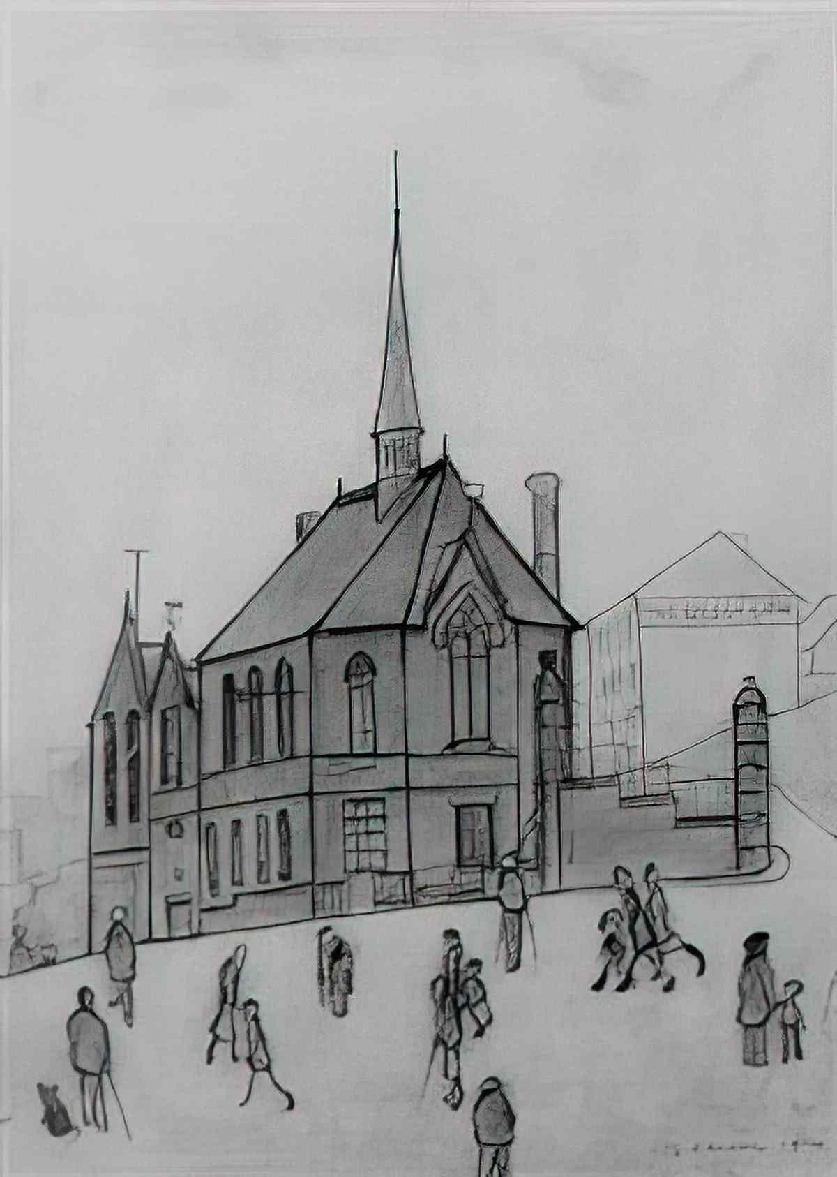 L S Lowry lanscape near lytham Art A4 Photo Print