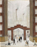L S Lowry large figure group Art A4 Photo Print