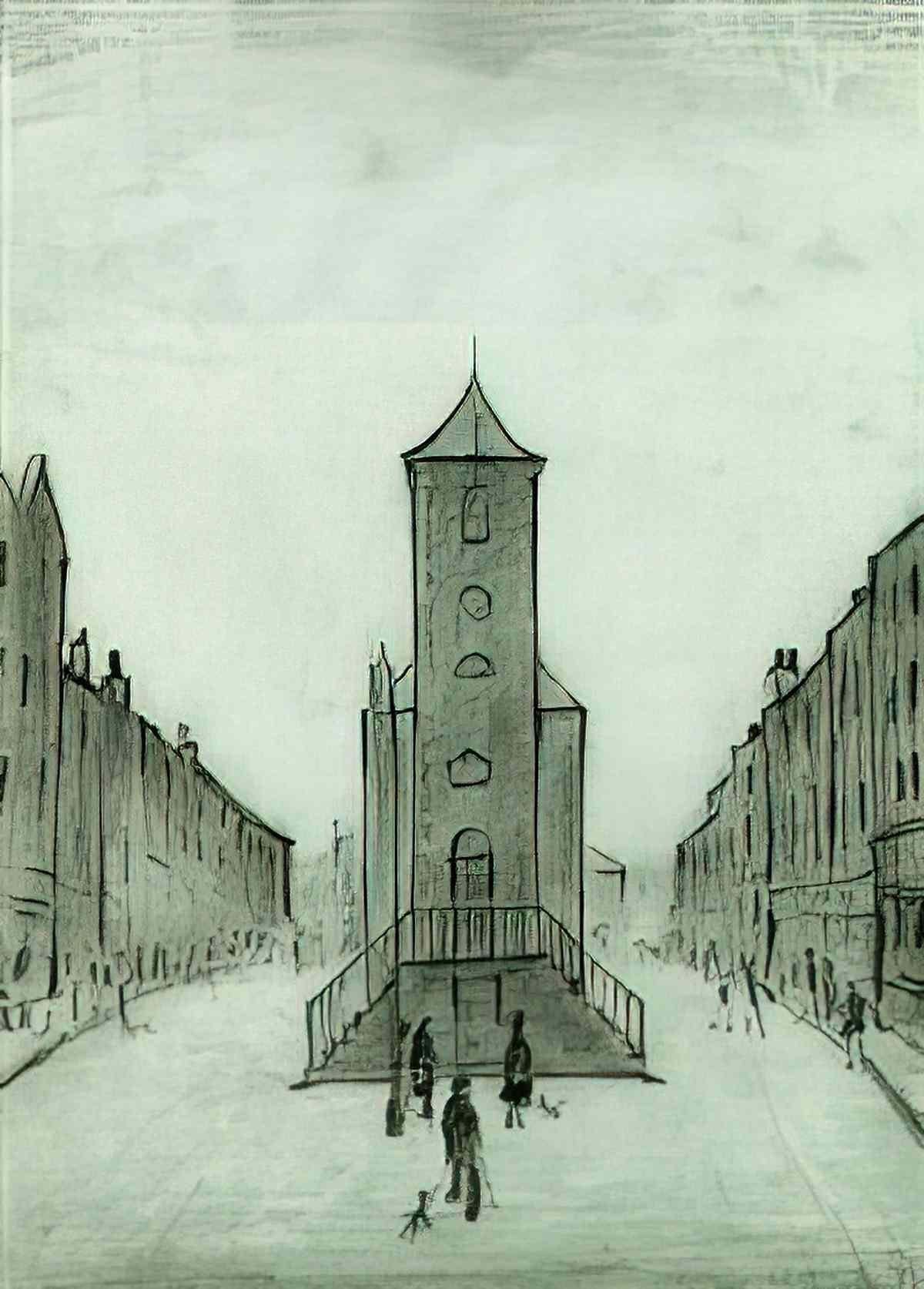 L S Lowry laying a foundation stone 1936 Art A4 Photo Print