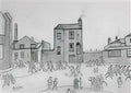 L S Lowry leaving work Art A4 Photo Print