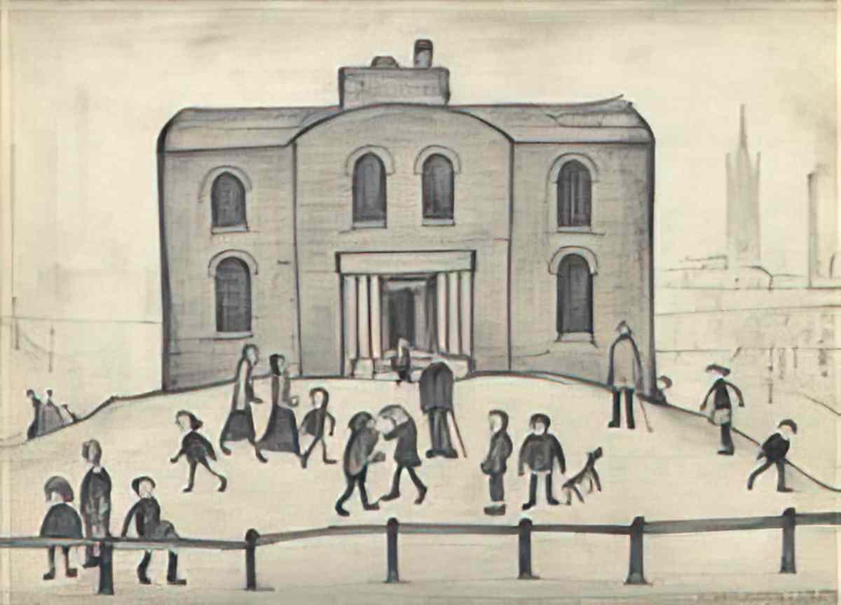 L S Lowry level crossing with train Art A4 Photo Print