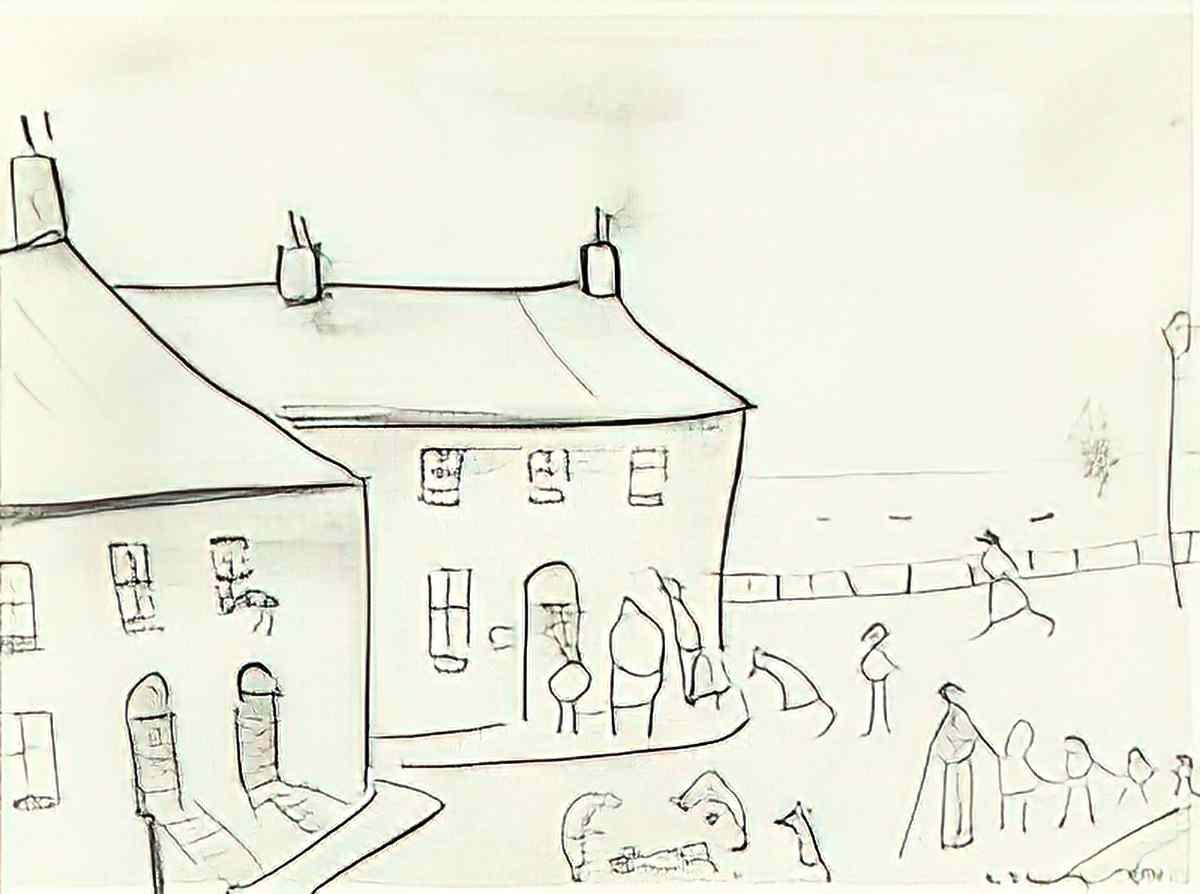 L S Lowry life drawing of a woman Art A4 Photo Print