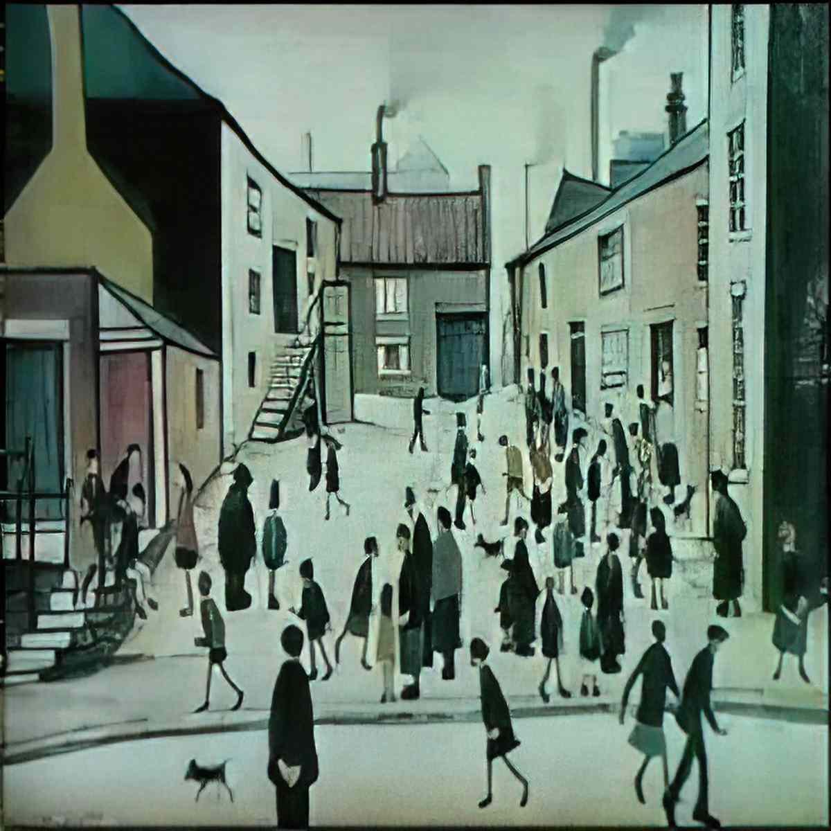 L S Lowry little dog1 Art A4 Photo Print