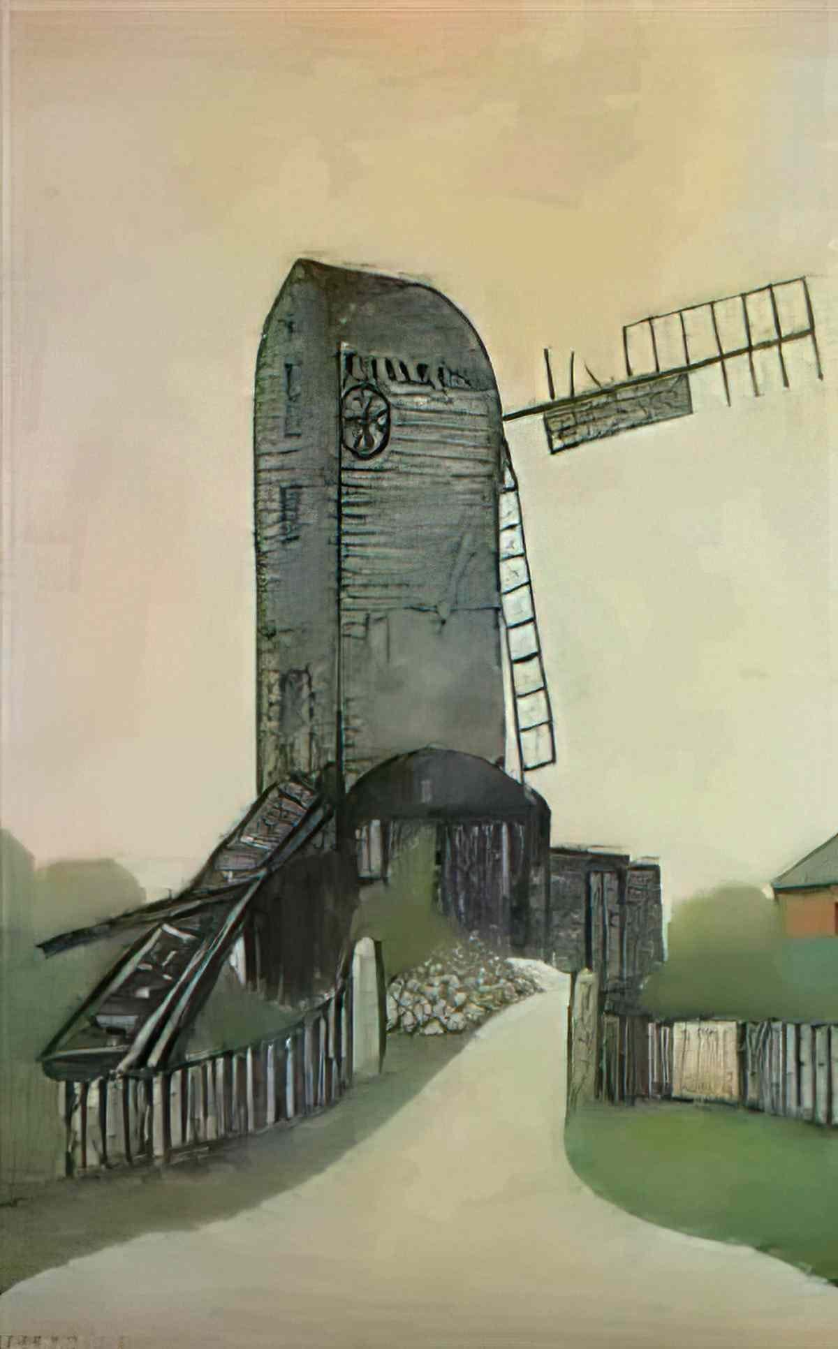 L S Lowry lorry on a country road Art A4 Photo Print