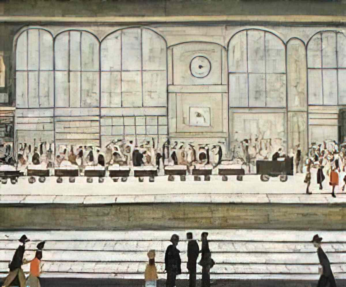 L S Lowry lovers parting Art A4 Photo Print