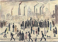 L S Lowry man and woman and two children Art A4 Photo Print