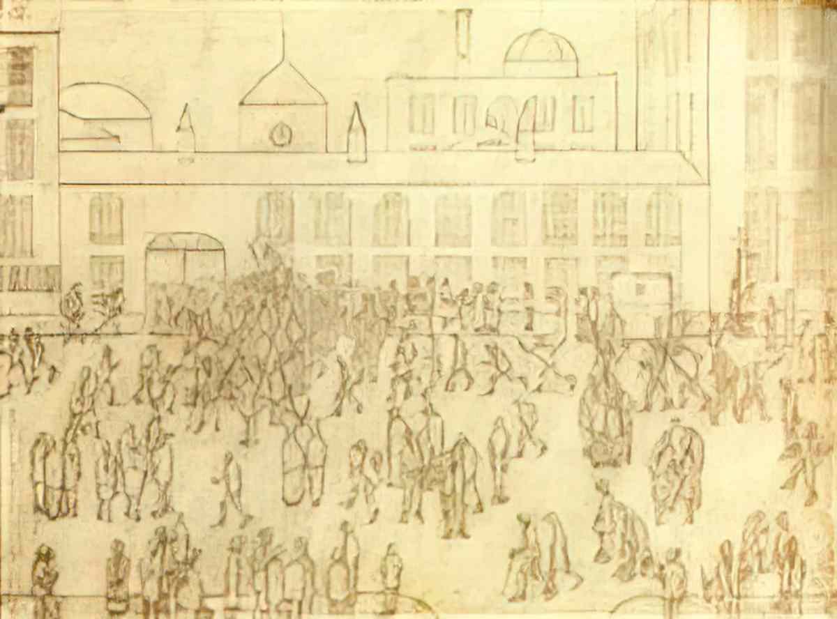 L S Lowry man by himself Art A4 Photo Print