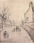 L S Lowry man fallen down a hole Art A4 Photo Print