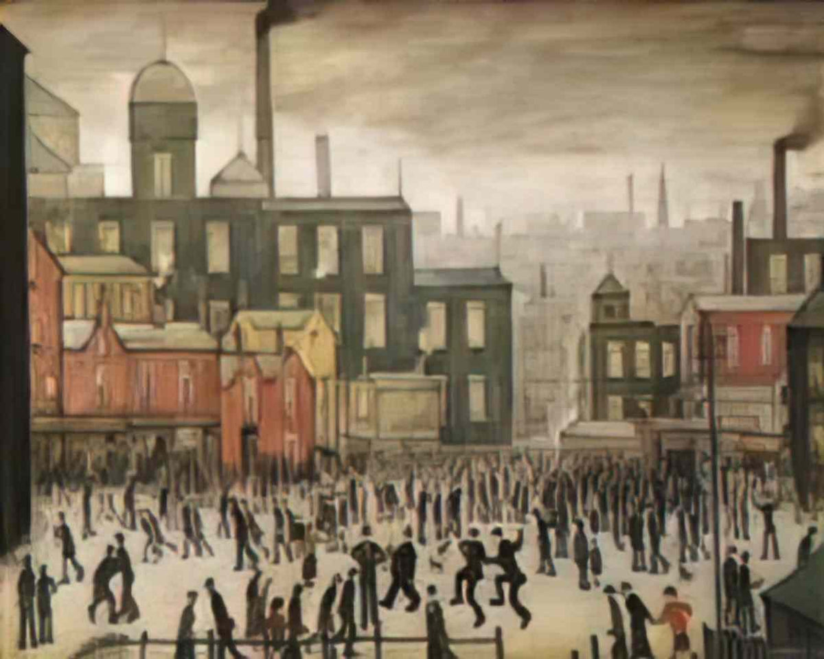 L S Lowry man falling over Art A4 Photo Print