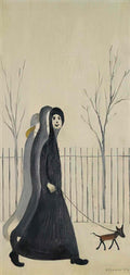 L S Lowry man going to work figure in a gateway Art A4 Photo Print