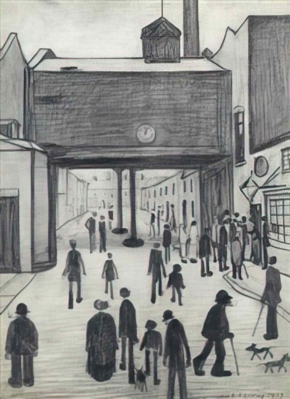 L S Lowry man in a trilby Art A4 Photo Print