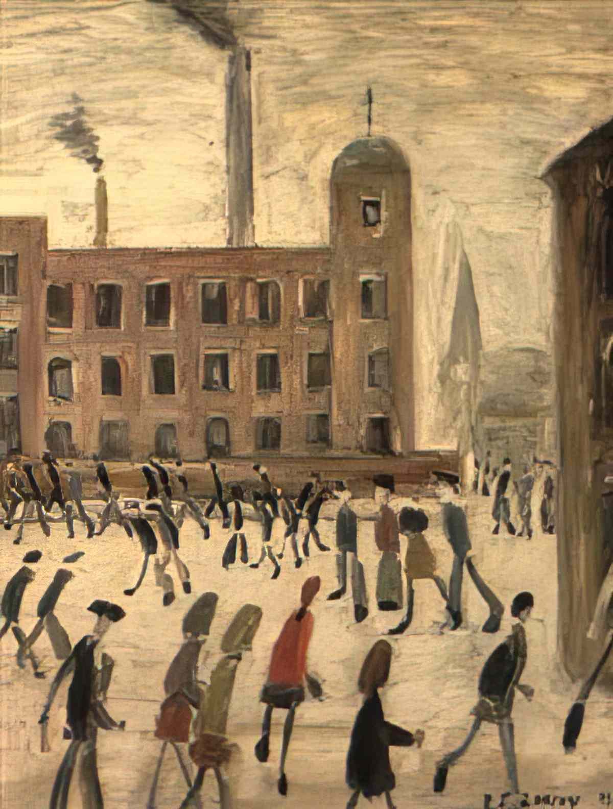 L S Lowry man in overcoat Art A4 Photo Print