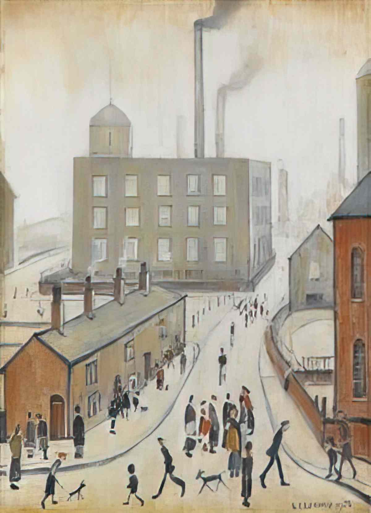 L S Lowry man in profile Art A4 Photo Print