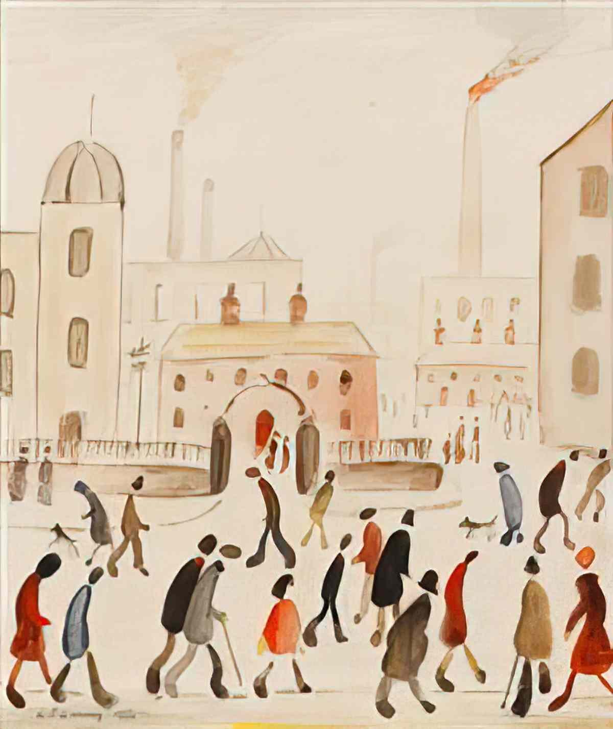 L S Lowry man looking at something Art A4 Photo Print