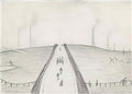 L S Lowry man looking out to sea Art A4 Photo Print