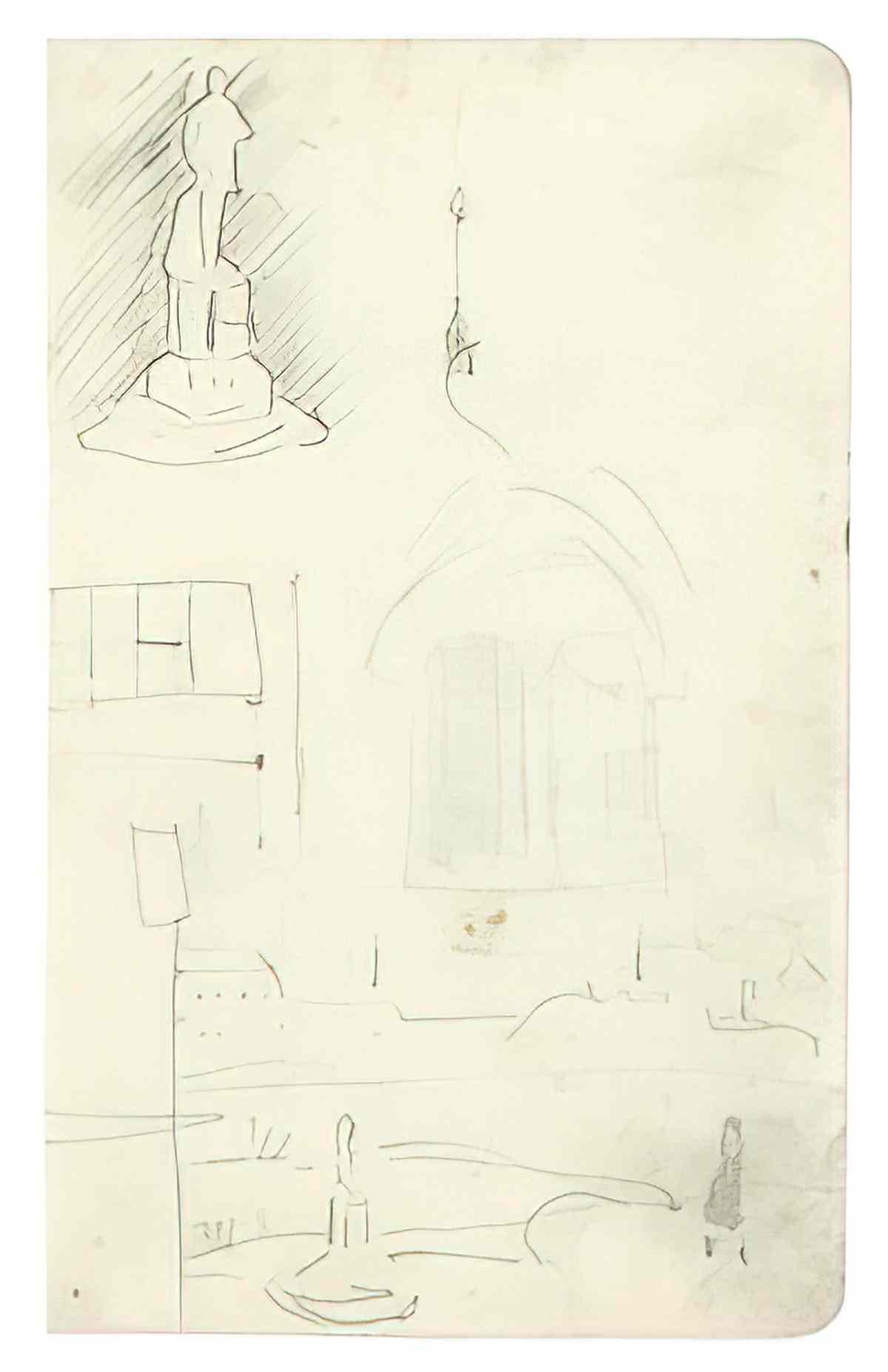 L S Lowry man lying on a wall 1957 Art A4 Photo Print