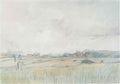 L S Lowry man on a promenade Art A4 Photo Print