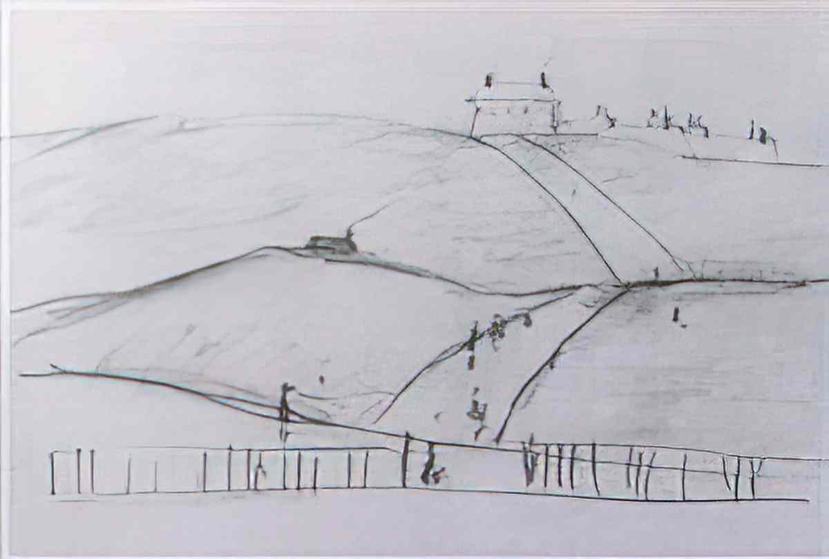 L S Lowry man on the promenade Art A4 Photo Print