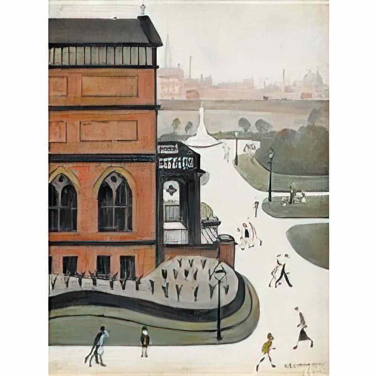 L S Lowry man seated in the national gallery Art A4 Photo Print
