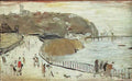 L S Lowry man sitting in a wheelbarrow Art A4 Photo Print