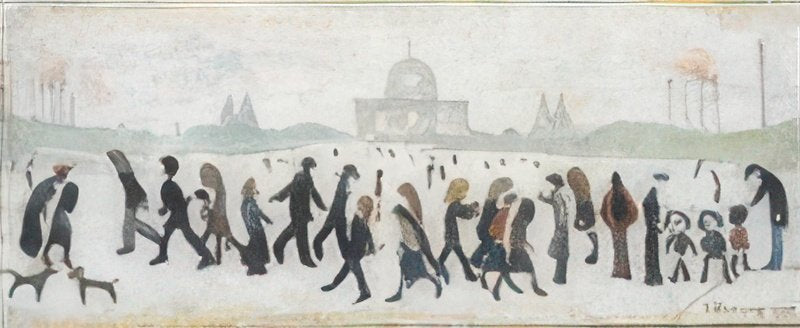 L S Lowry people In A Park A4 Art Photo Print 1