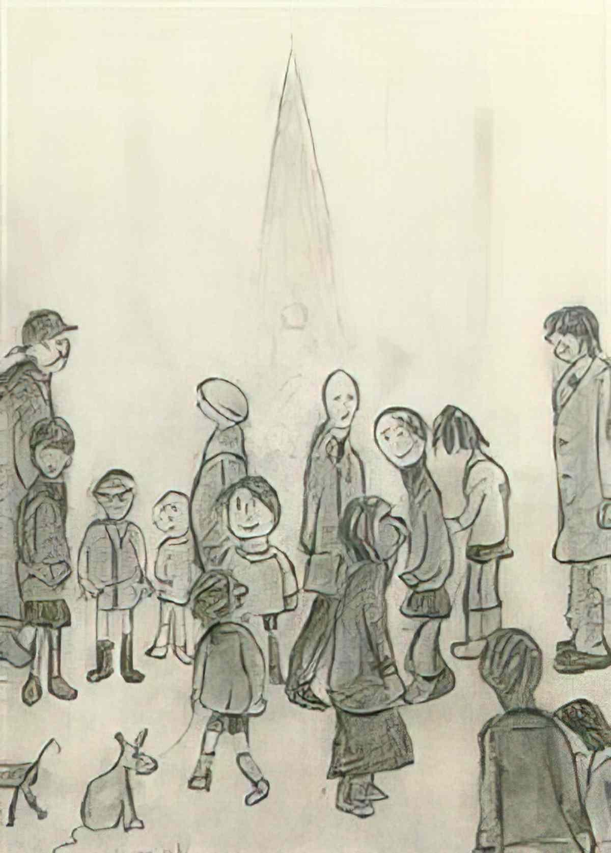 L S Lowry man walking 2 Art A4 Photo Print