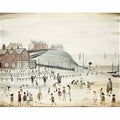 L S Lowry man walking with dogs Art A4 Photo Print