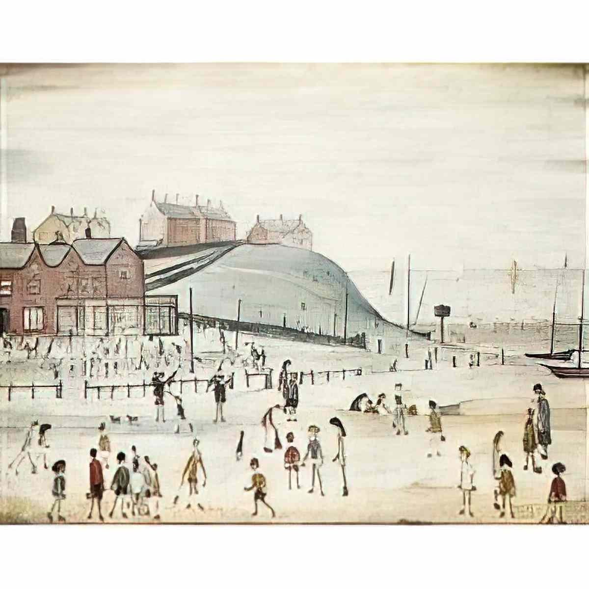 L S Lowry man walking with dogs Art A4 Photo Print