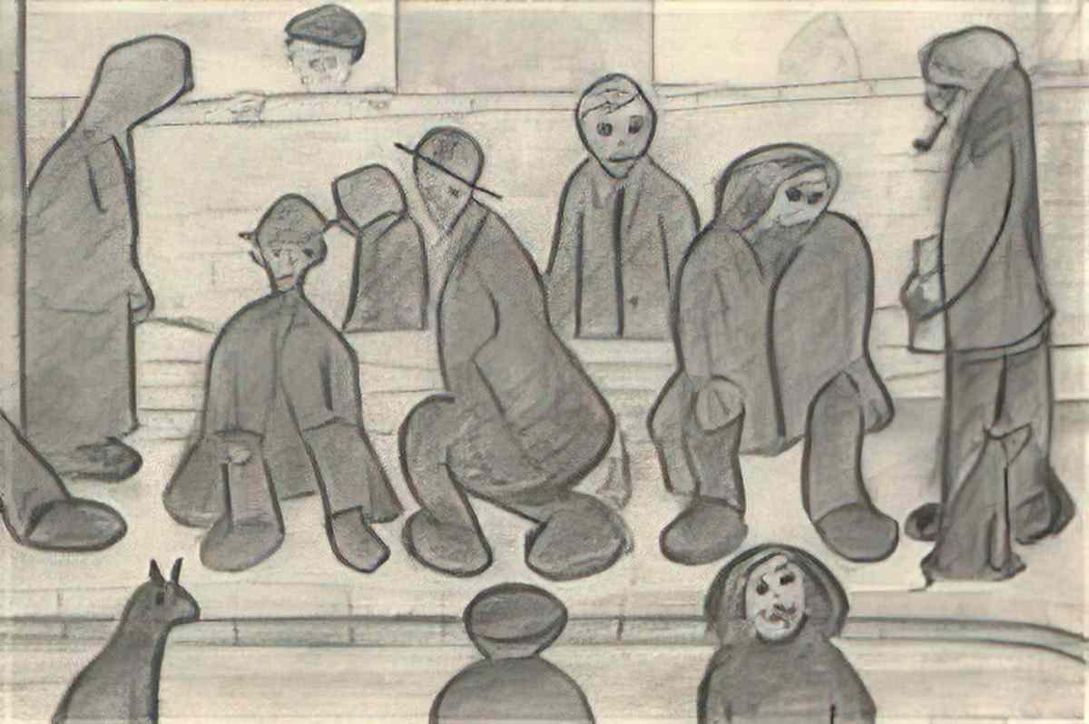 L S Lowry man walking5 Art A4 Photo Print