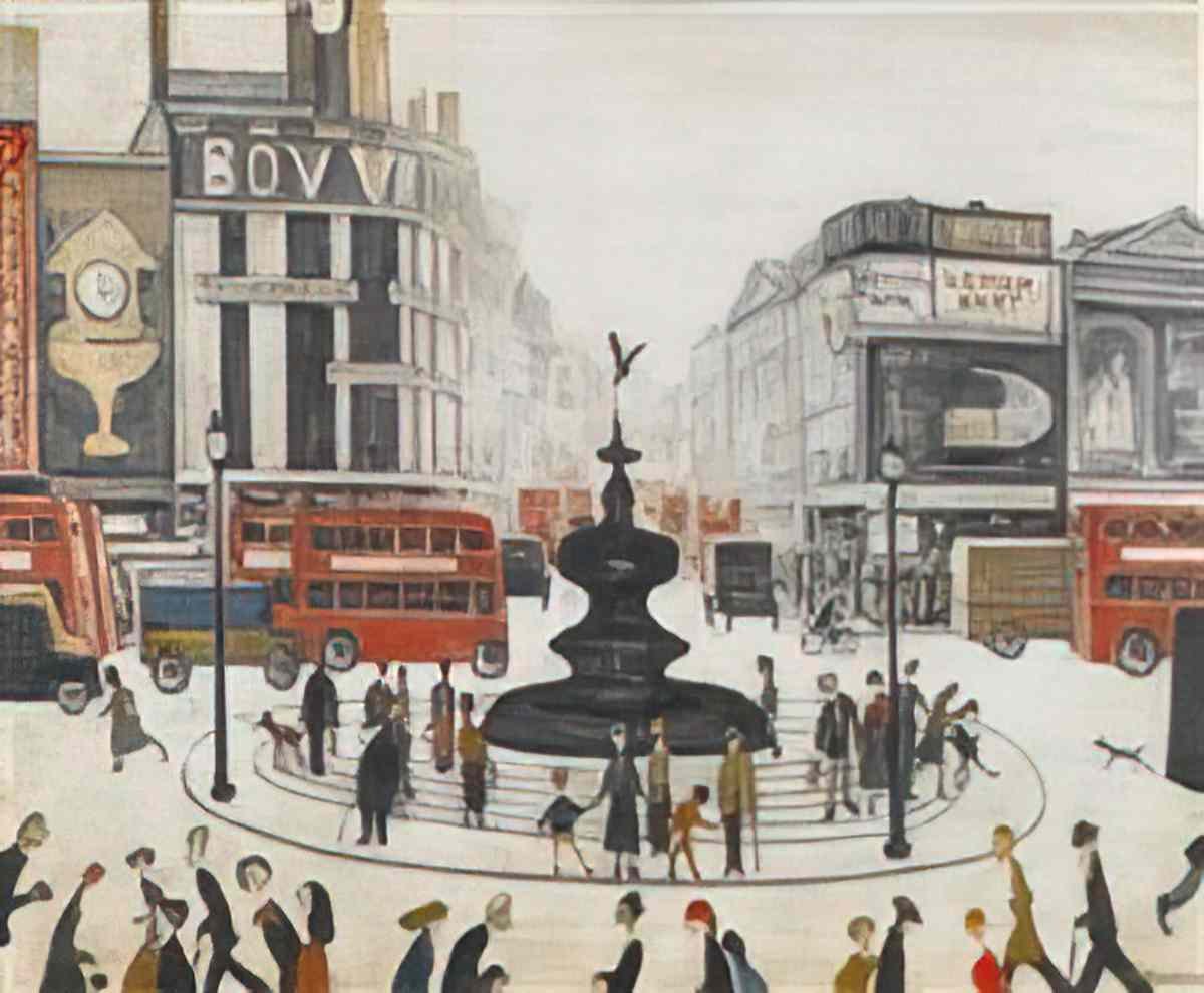 L S Lowry man with moustache and bowler hat Art A4 Photo Print