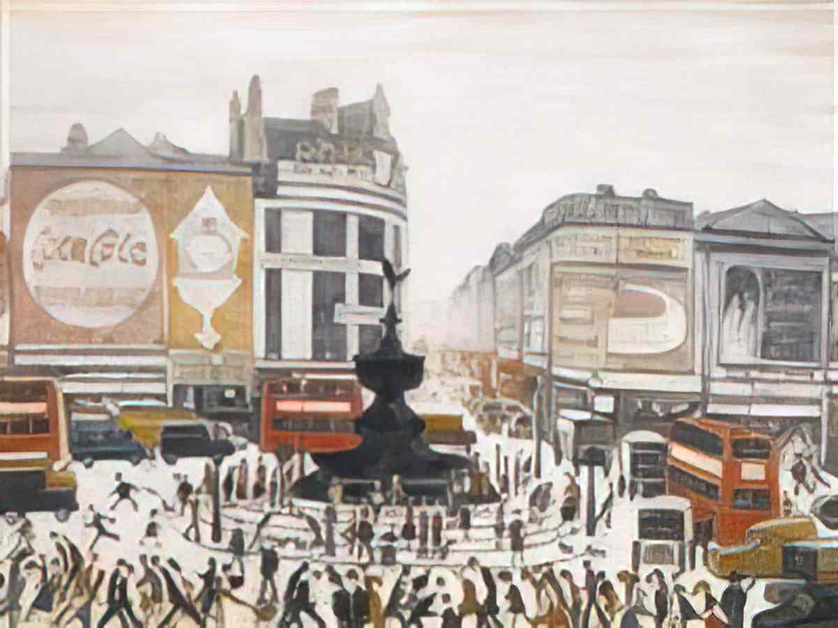L S Lowry man with moustache1 Art A4 Photo Print