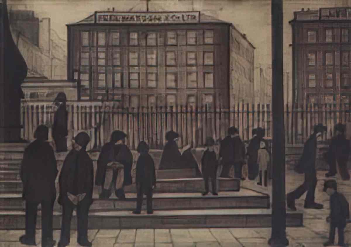L S Lowry manchester city vs sheffield united Art A4 Photo Print