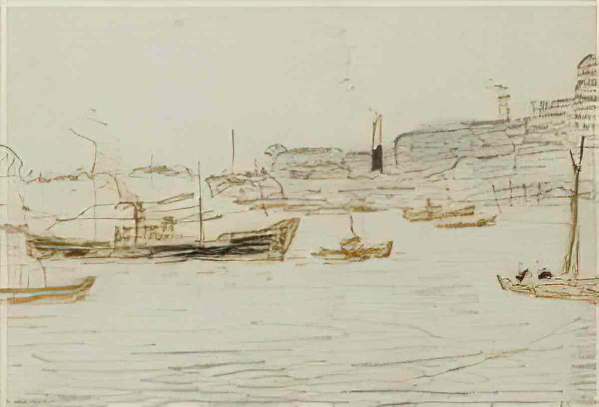 L S Lowry maryport Art A4 Photo Print
