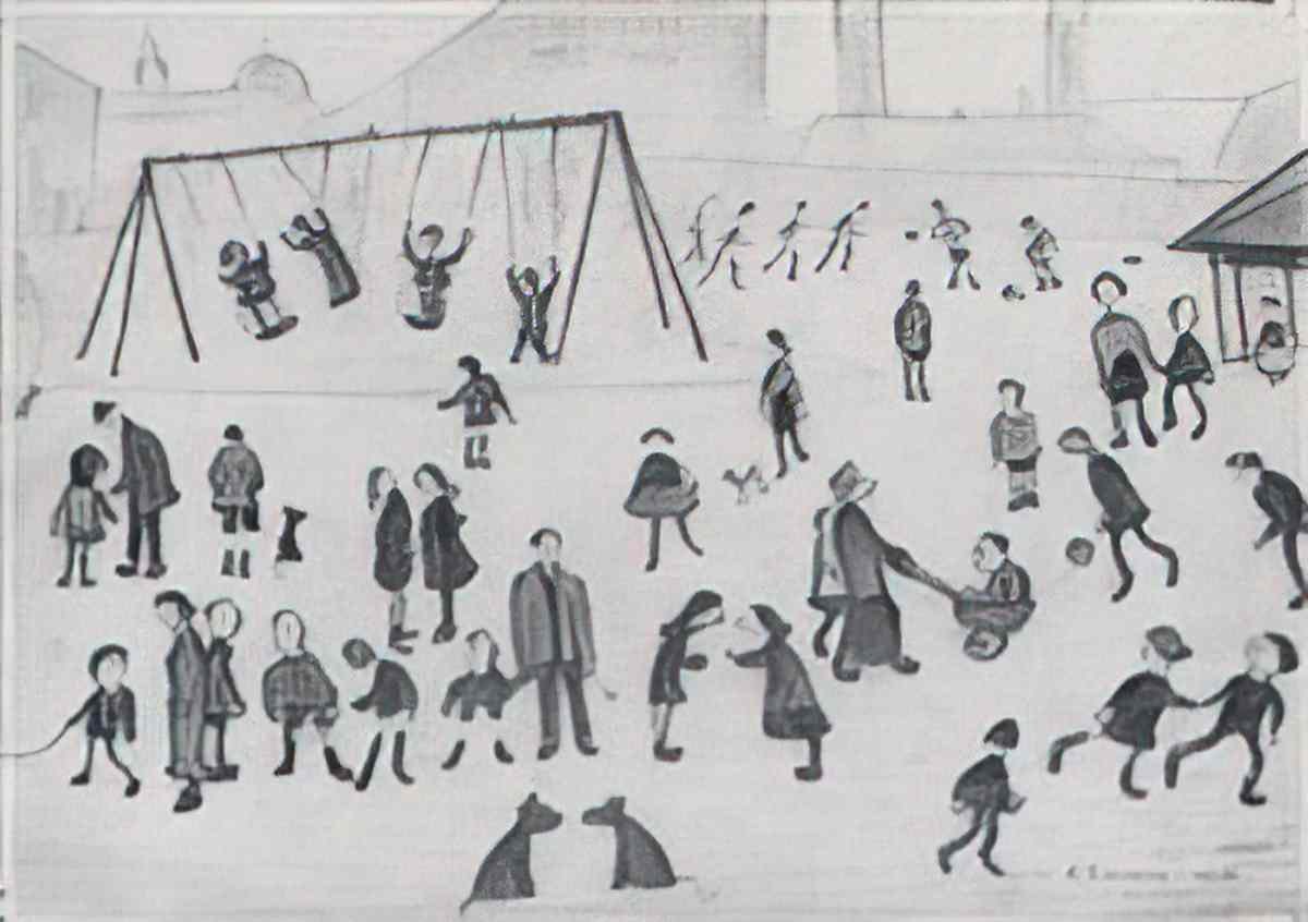 L S Lowry mother and son Art A4 Photo Print