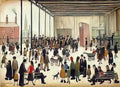 L S Lowry mothers and prams Art A4 Photo Print