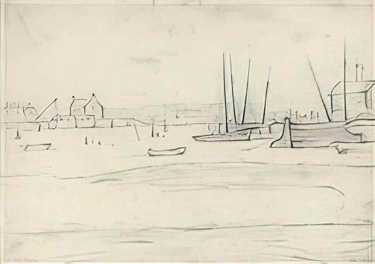 L S Lowry north blyth ferry northumberland Art A4 Photo Print