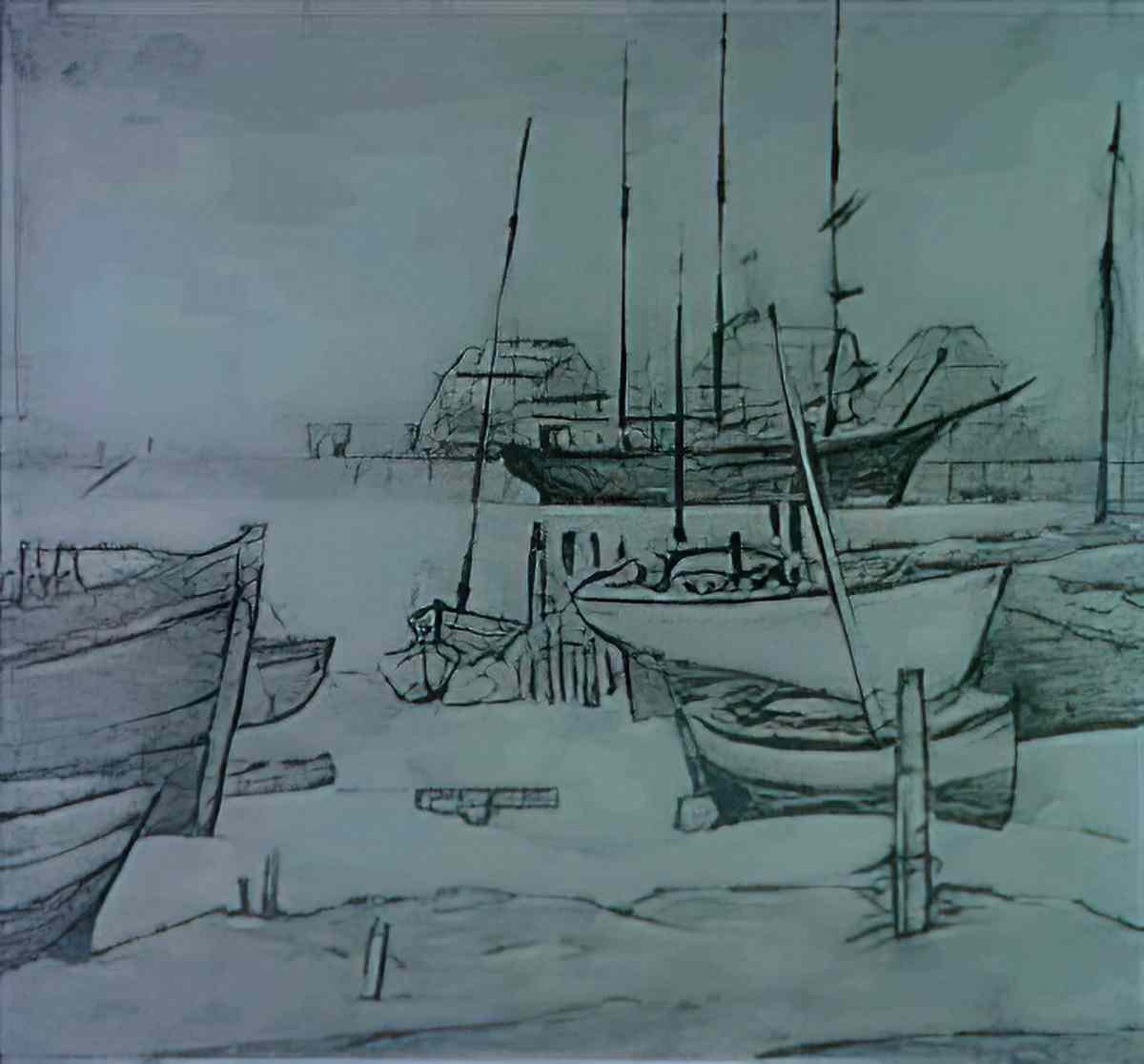 L S Lowry northern hospital Art A4 Photo Print