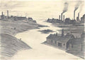 L S Lowry northern street scene Art A4 Photo Print