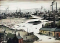 L S Lowry northern village street with figures Art A4 Photo Print