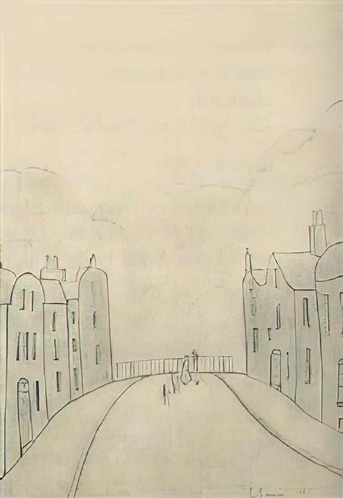 L S Lowry old building edinburgh1 Art A4 Photo Print