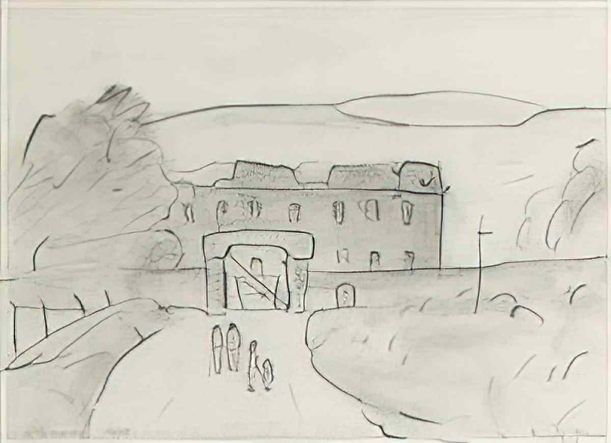 L S Lowry old house and steps Art A4 Photo Print