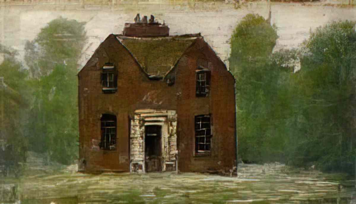 L S Lowry old house Art A4 Photo Print