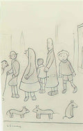 L S Lowry old steps Art A4 Photo Print