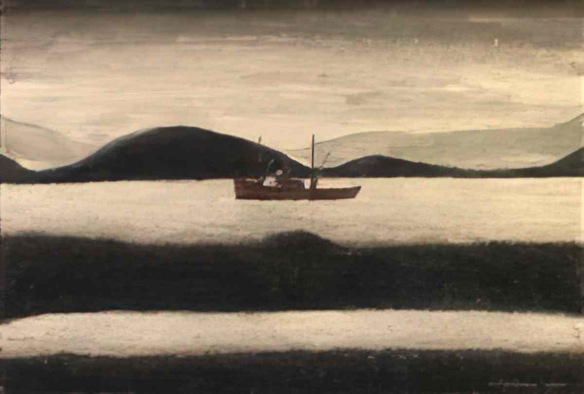 L S Lowry on the beach Art A4 Photo Print