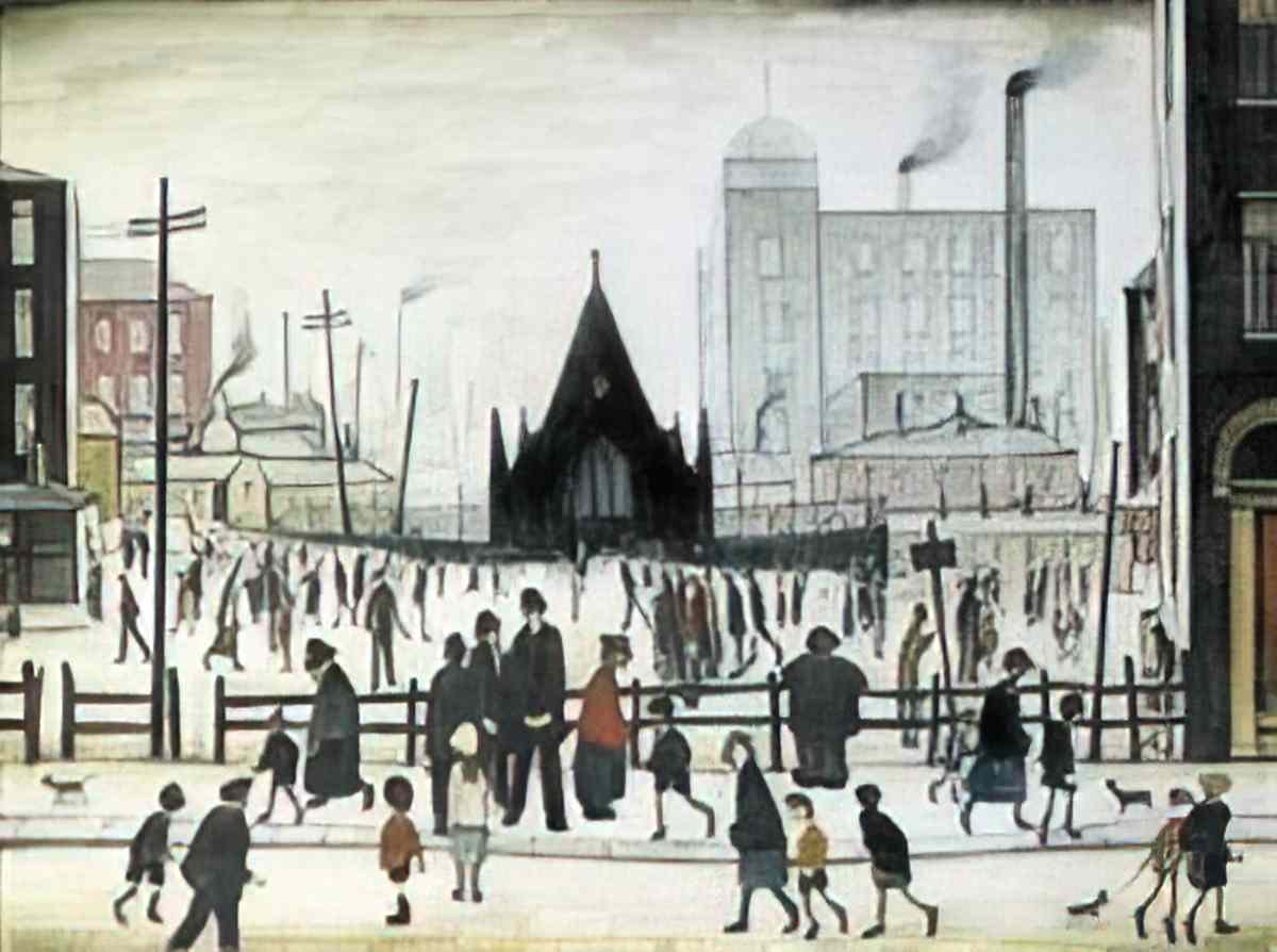 L S Lowry on the way to allendale Art A4 Photo Print