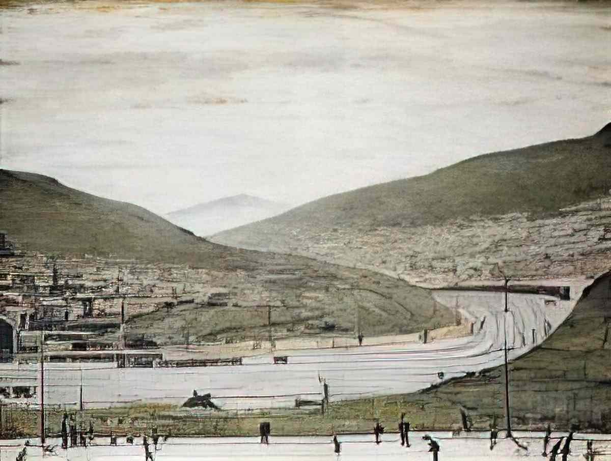 L S Lowry pendlebury bridge1 Art A4 Photo Print