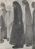 L S Lowry people and dogs 2 Art A4 Photo Print