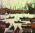 L S Lowry people in a street Art A4 Photo Print